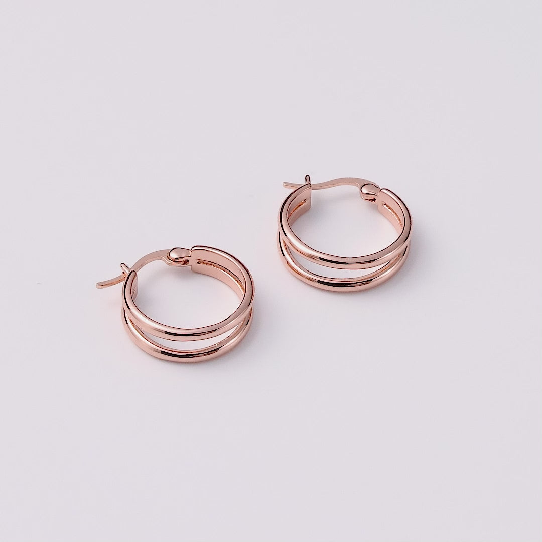 Rose Gold Plated Illusion Hoop Earrings