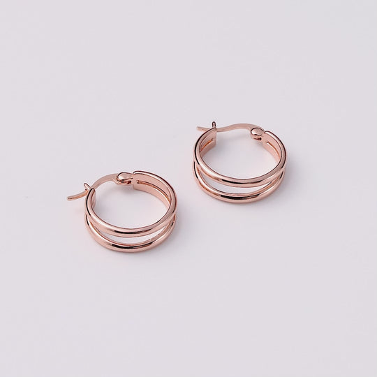 Rose Gold Plated Illusion Hoop Earrings