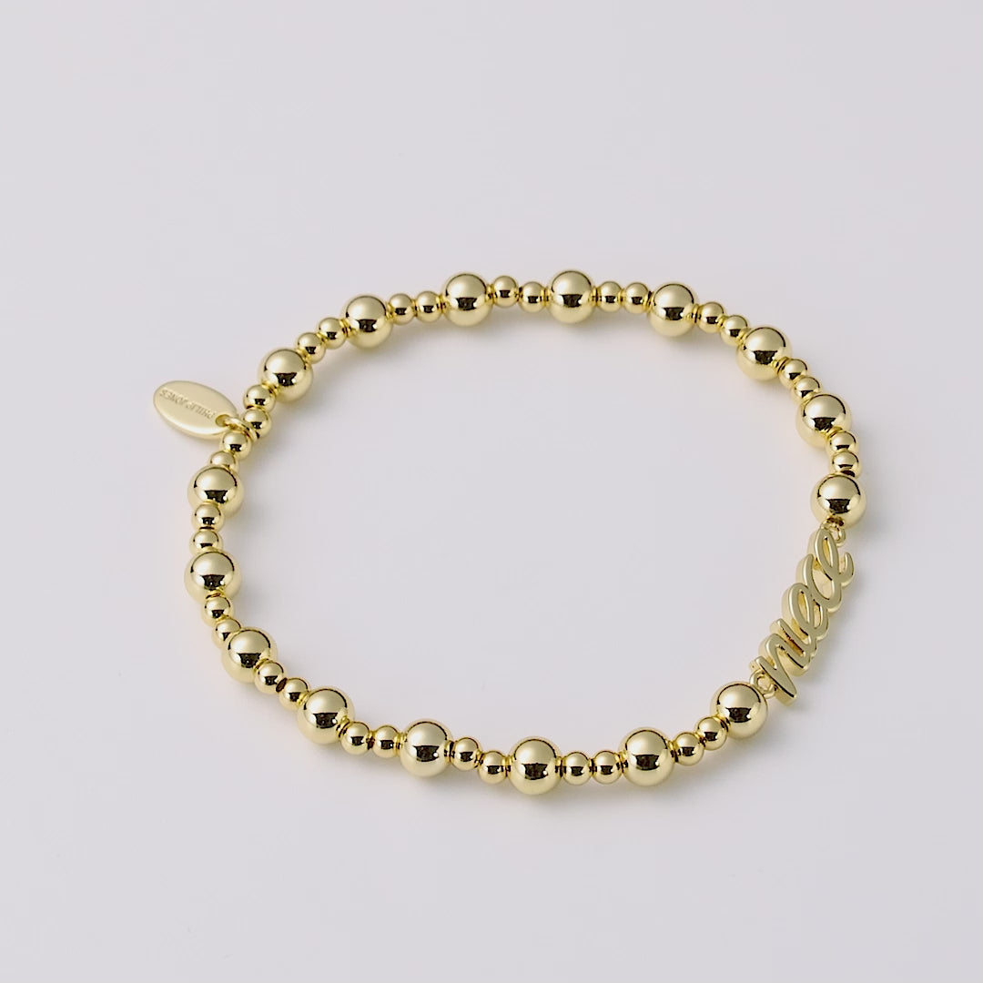 18k Gold Plated Niece Beaded Stretch Bracelet