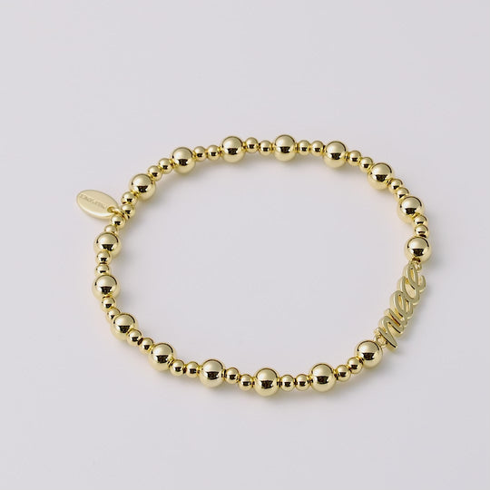 18k Gold Plated Niece Beaded Stretch Bracelet