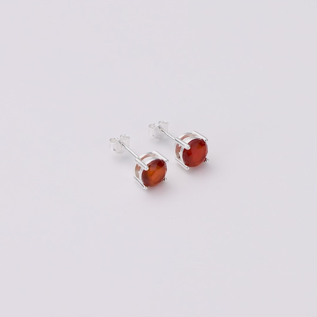 Sterling Silver Carnelian Gemstone Earrings