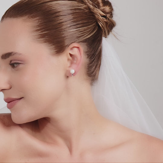 Silver Plated Pearl Clip On Bridal Earrings