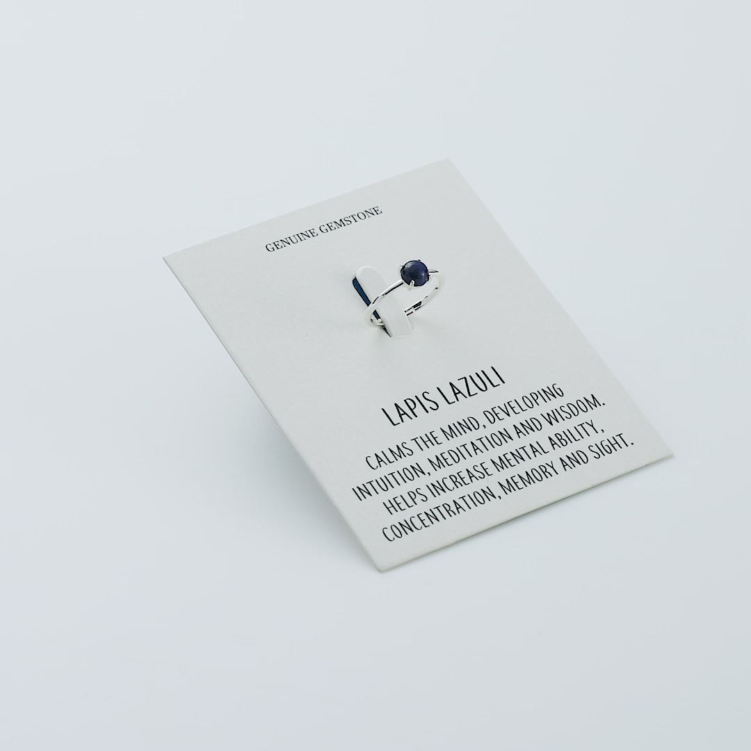 Lapis Adjustable Ring with Quote Card