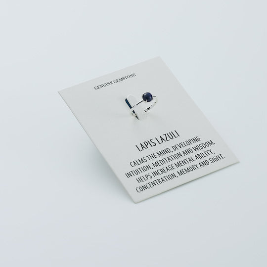 Lapis Adjustable Ring with Quote Card