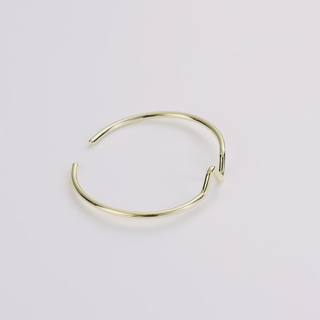 Gold Plated Wave Cuff Bangle