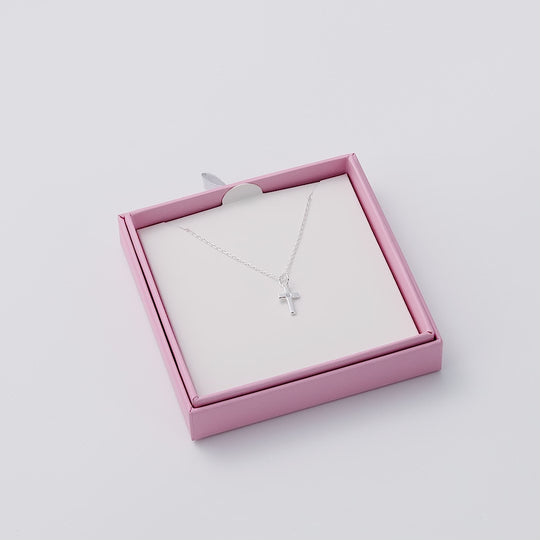 Kids Sterling Silver Cross Necklace Created with Zircondia® Crystals