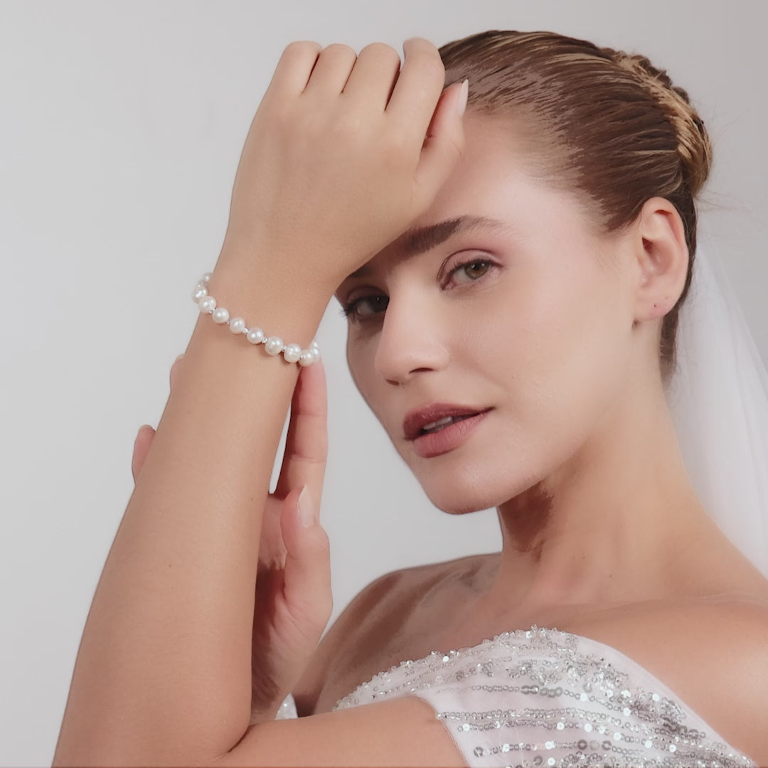 Freshwater Baroque Pearl T-Bar Bridal Bracelet