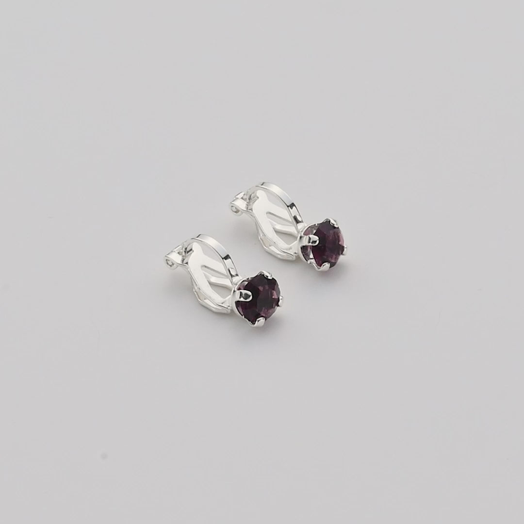 June (Alexandrite) Birthstone Clip On Earrings Created with Zircondia® Crystals Video