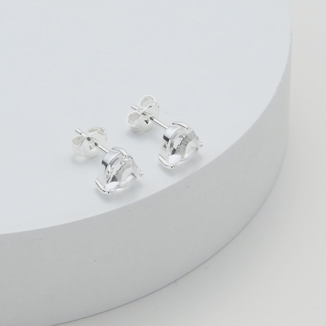 Heart Earrings Created with Zircondia® Crystals