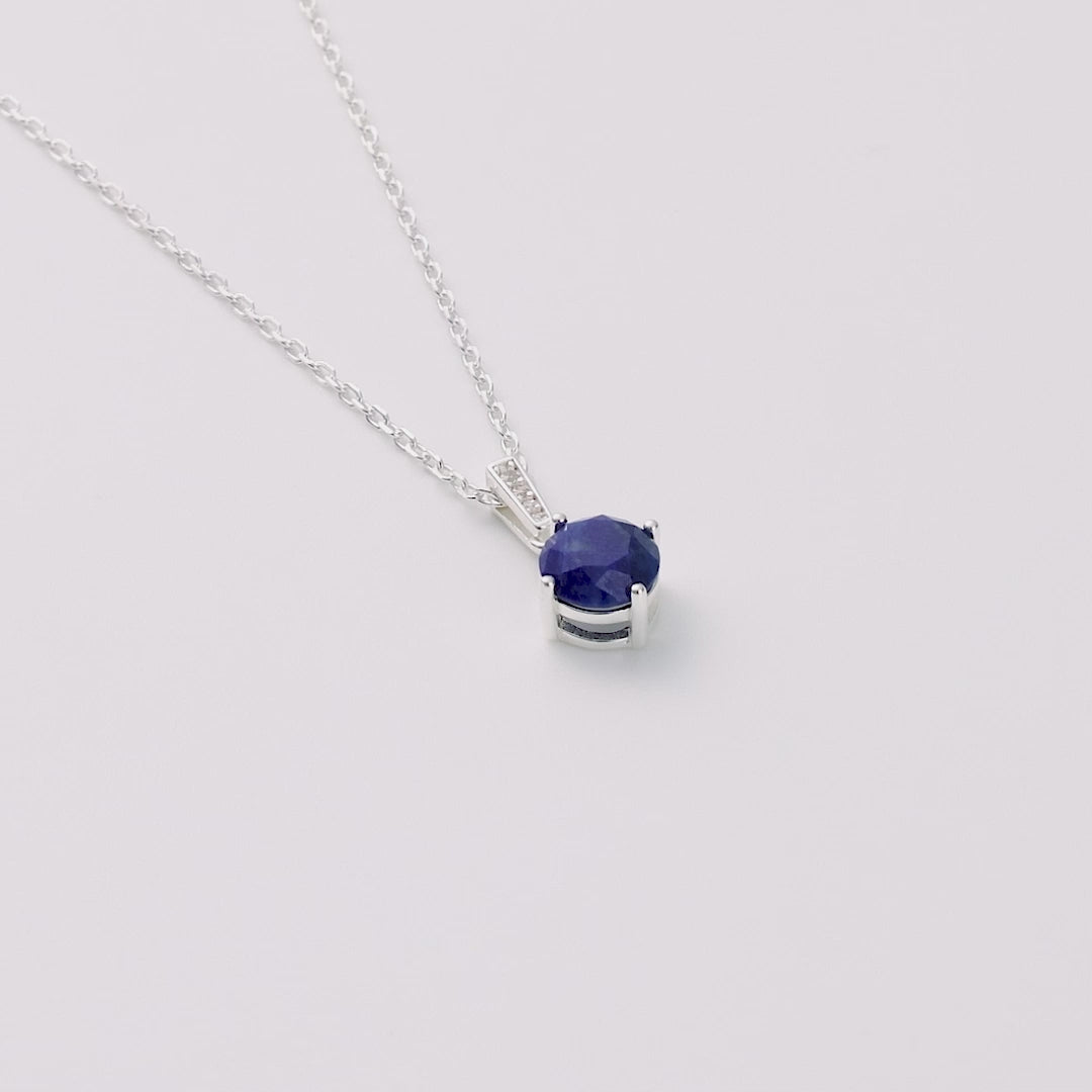 Sterling Silver Lapis Gemstone Necklace