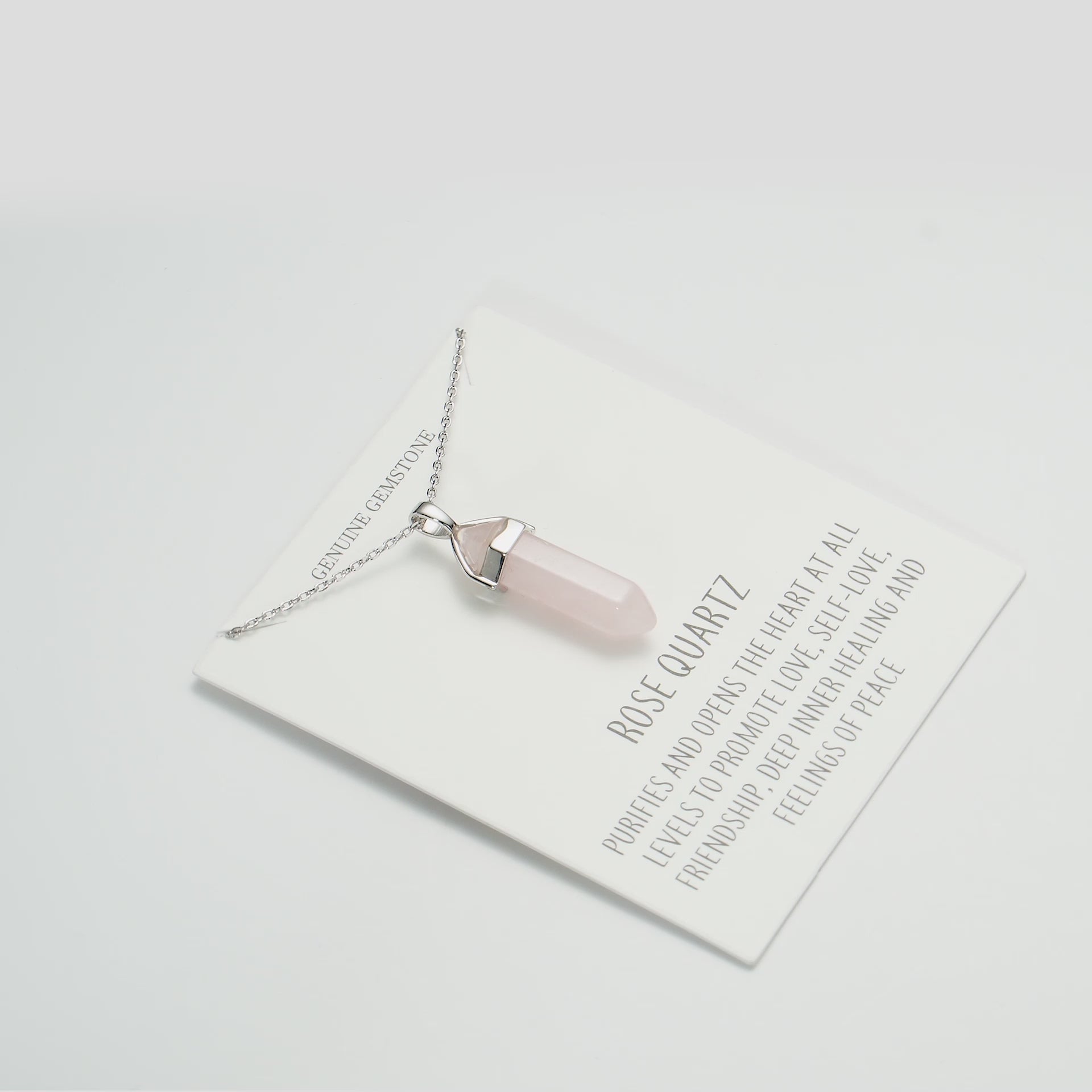 Rose Quartz Gemstone Necklace Video