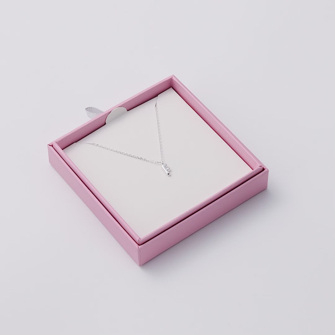 Kid's Sterling Silver Letter F Initial Necklace