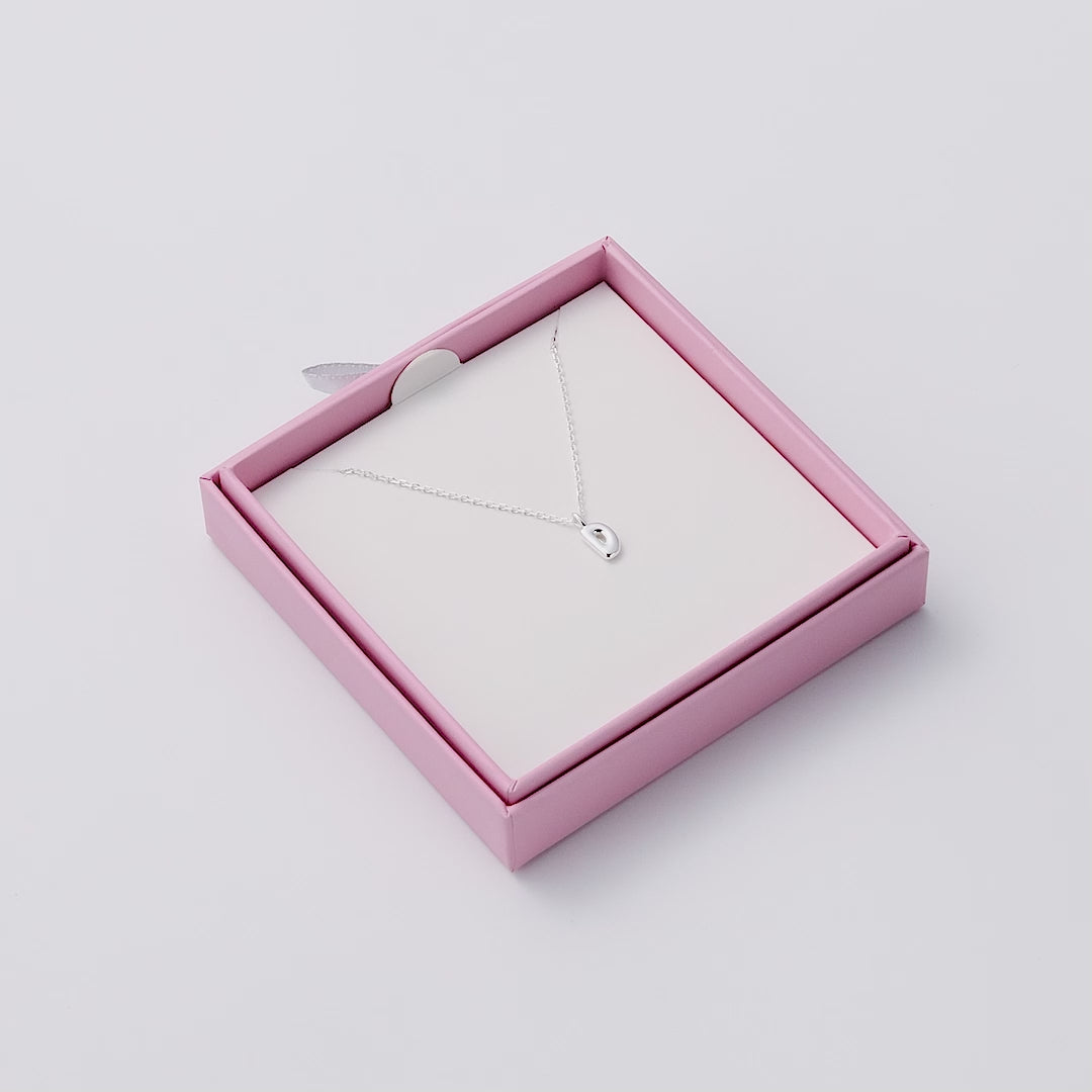Kid's Sterling Silver Letter D Initial Necklace