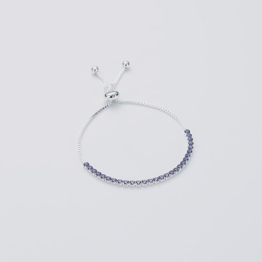 February Birthstone Friendship Bracelet with Amethyst Zircondia® Crystals