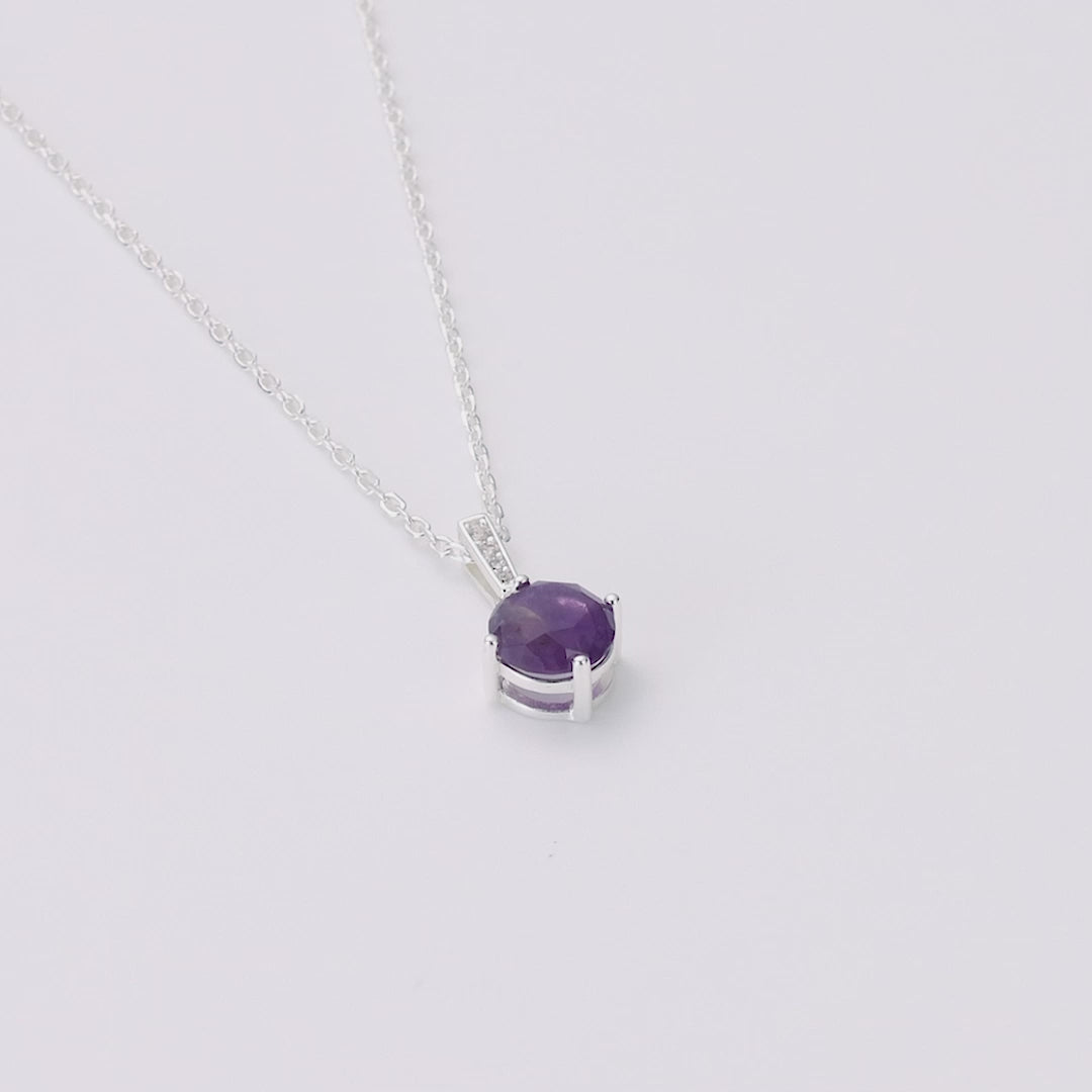 Sterling Silver Amethyst Gemstone Necklace