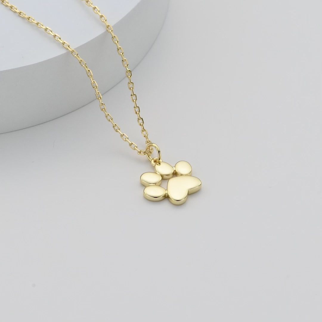 Gold Plated Dog Paw Necklace Video
