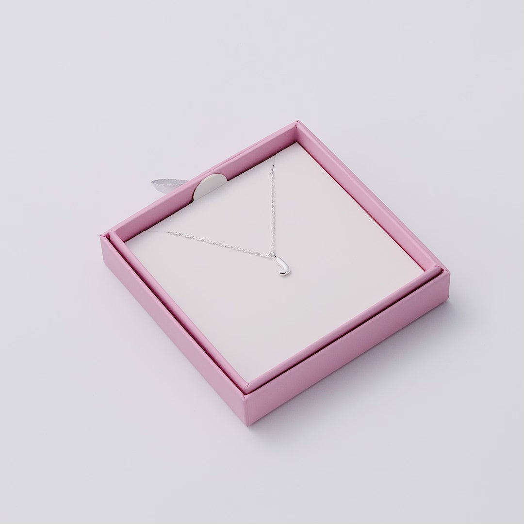 Kid's Sterling Silver Letter J Initial Necklace