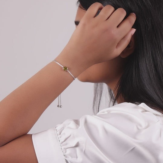 Yellow Crystal Bracelet Created with Zircondia® Crystals