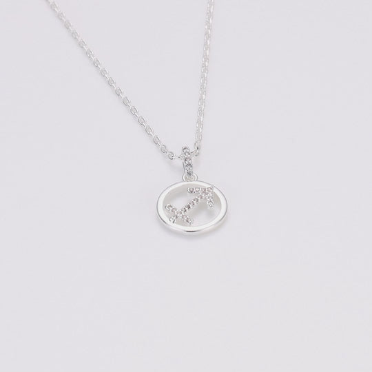Sagittarius Star Sign Zodiac Necklace with Zircondia® Crystals