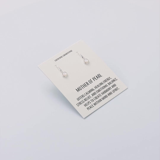 Mother of Pearl Drop Earrings with Quote Card
