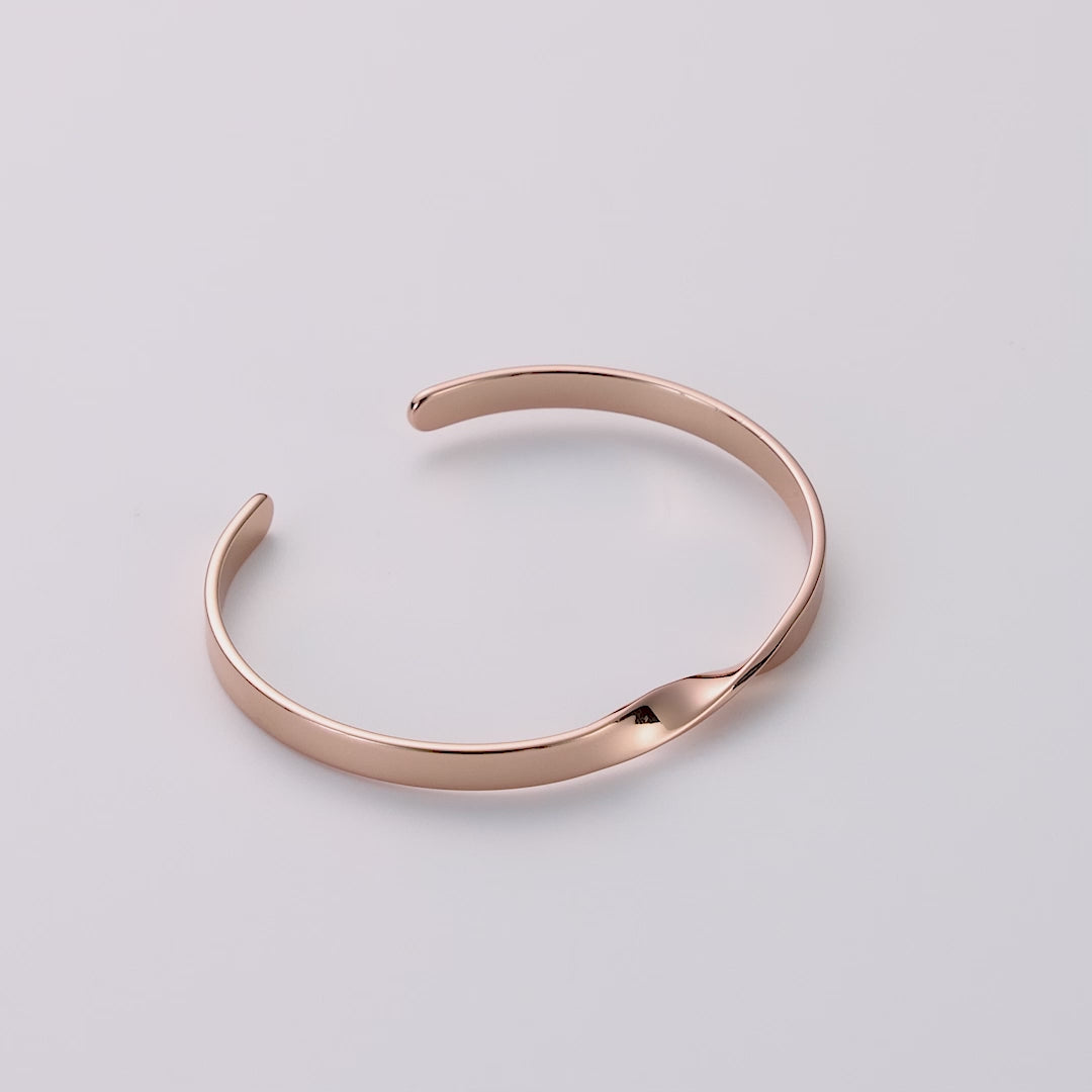 Rose Gold Plated Twist Cuff Bangle