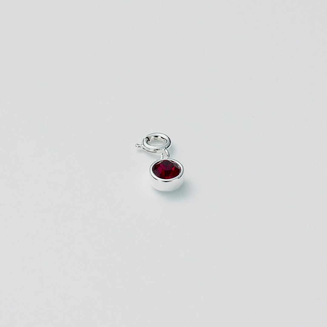 January (Garnet) Birthstone Charm Created with Zircondia® Crystals