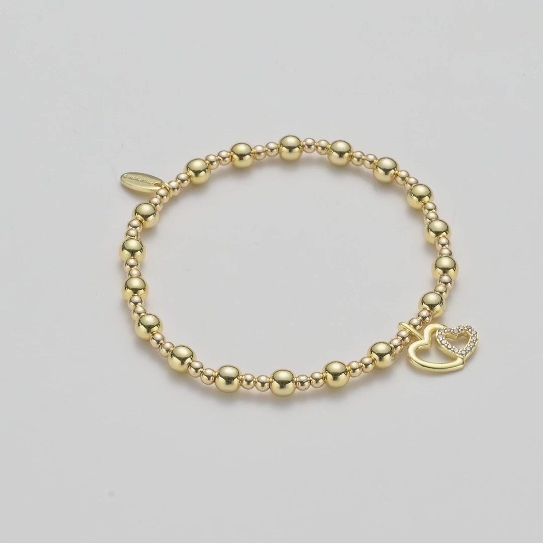 Gold Plated Mother and Daughter Quote Stretch Bracelet with Gift Box Video