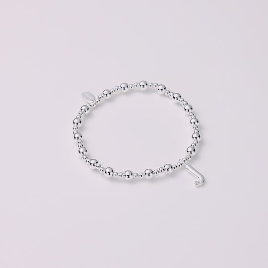 Letter J Initial Stretch Bracelet Created with Zircondia® Crystals