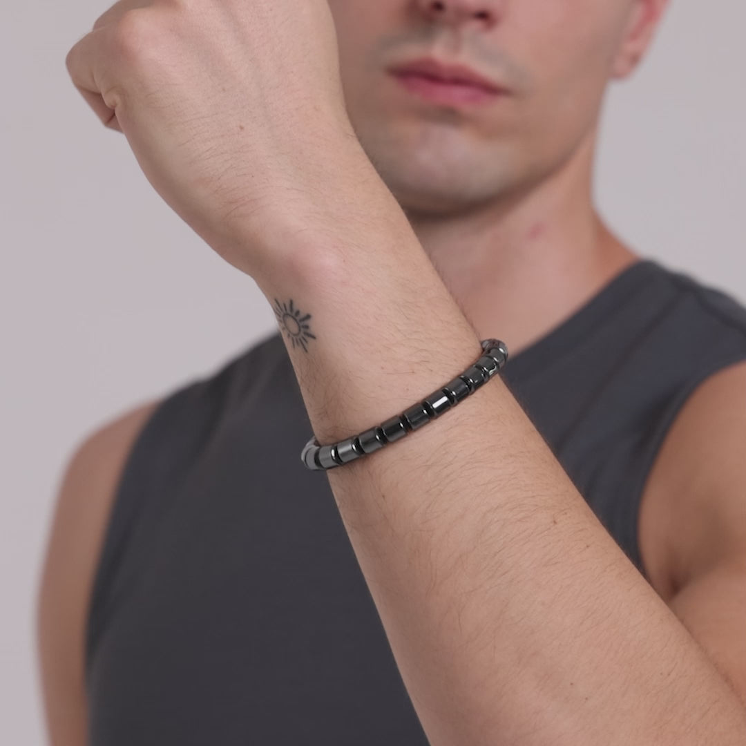 Men's Hematite Stretch Bracelet Video