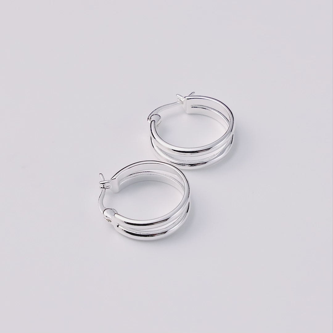 Silver Plated Illusion Hoop Earrings