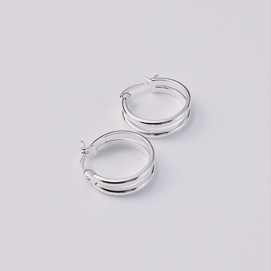 Silver Plated Illusion Hoop Earrings