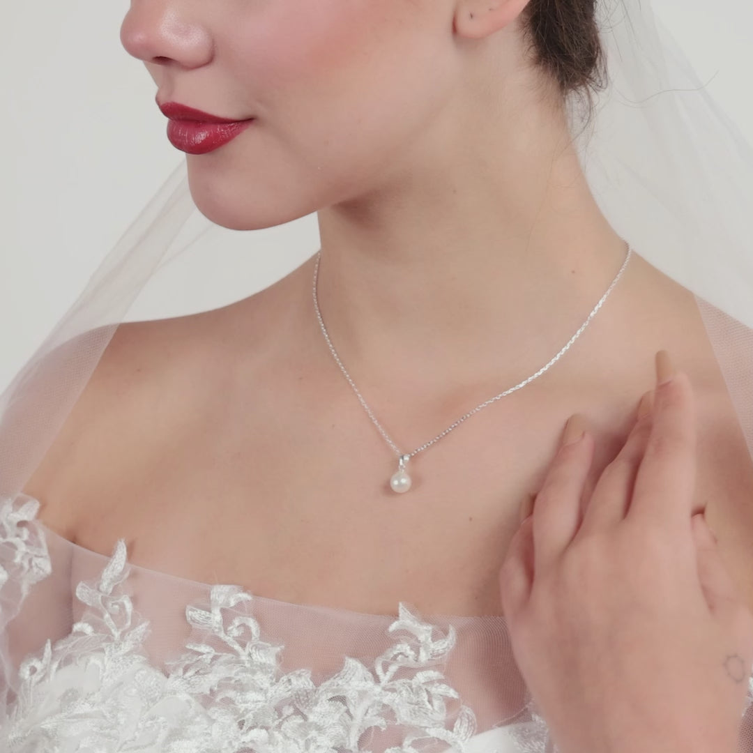 Sterling Silver I Couldn't Say I Do Without You Pearl Necklace