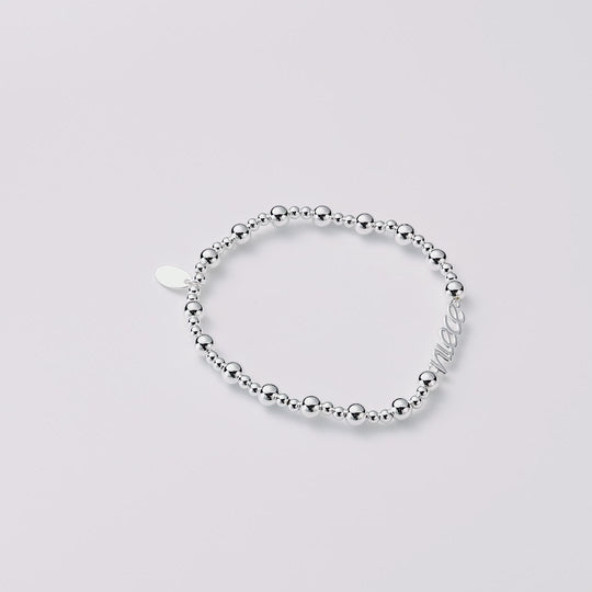 Silver Plated Niece Beaded Stretch Bracelet