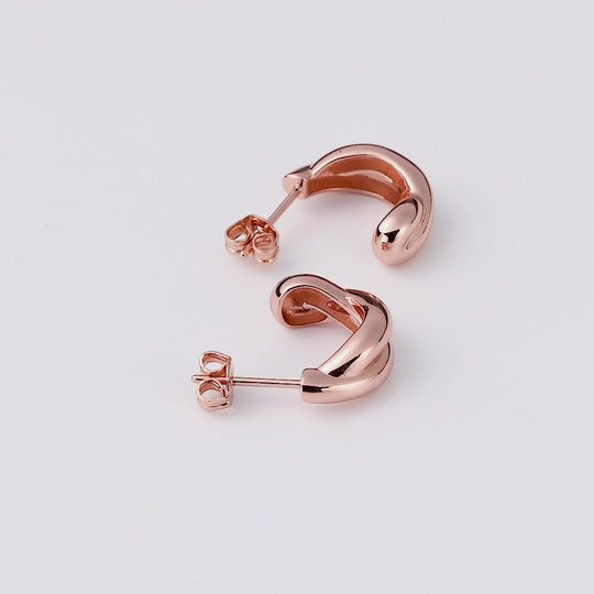 Rose Gold Plated Kiss Hoop Earrings