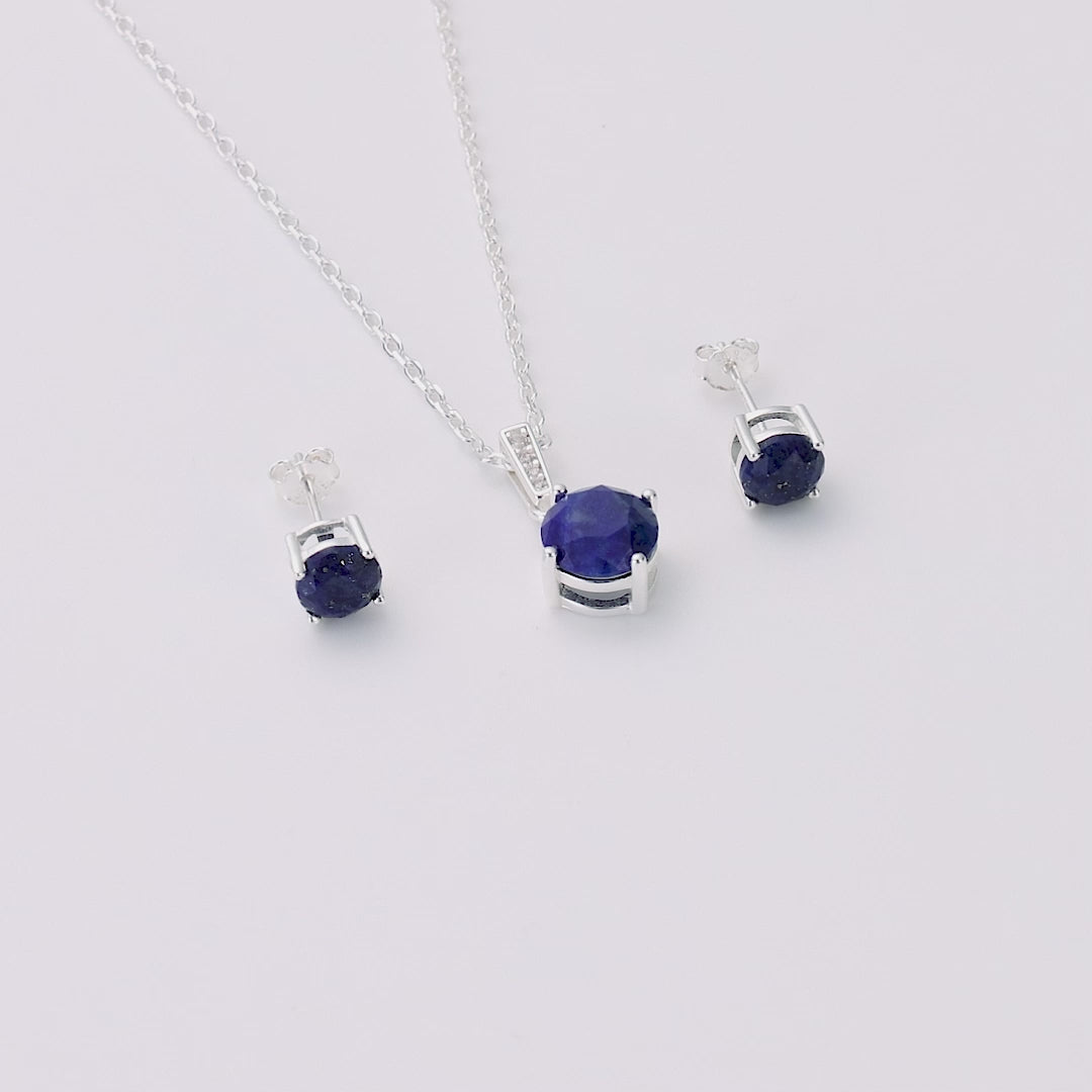 Sterling Silver Lapis Gemstone Set