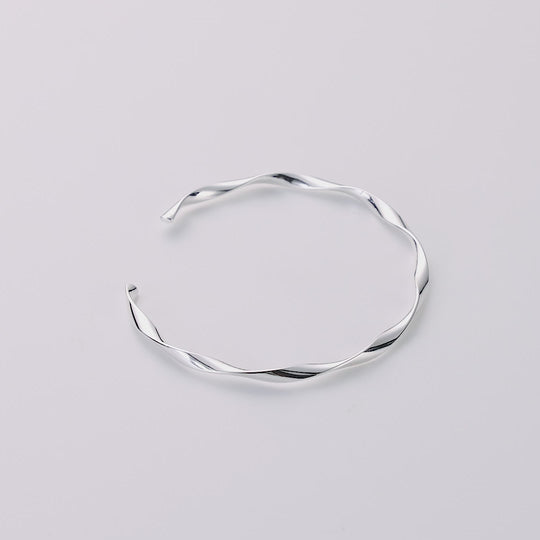 Silver Plated Spiral Cuff Bangle