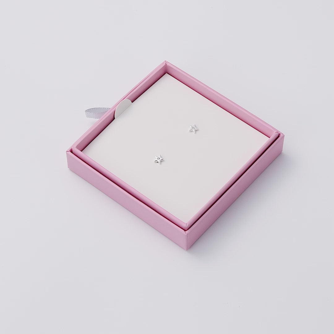 Kids Sterling Silver Star Earrings Created with Zircondia® Crystals