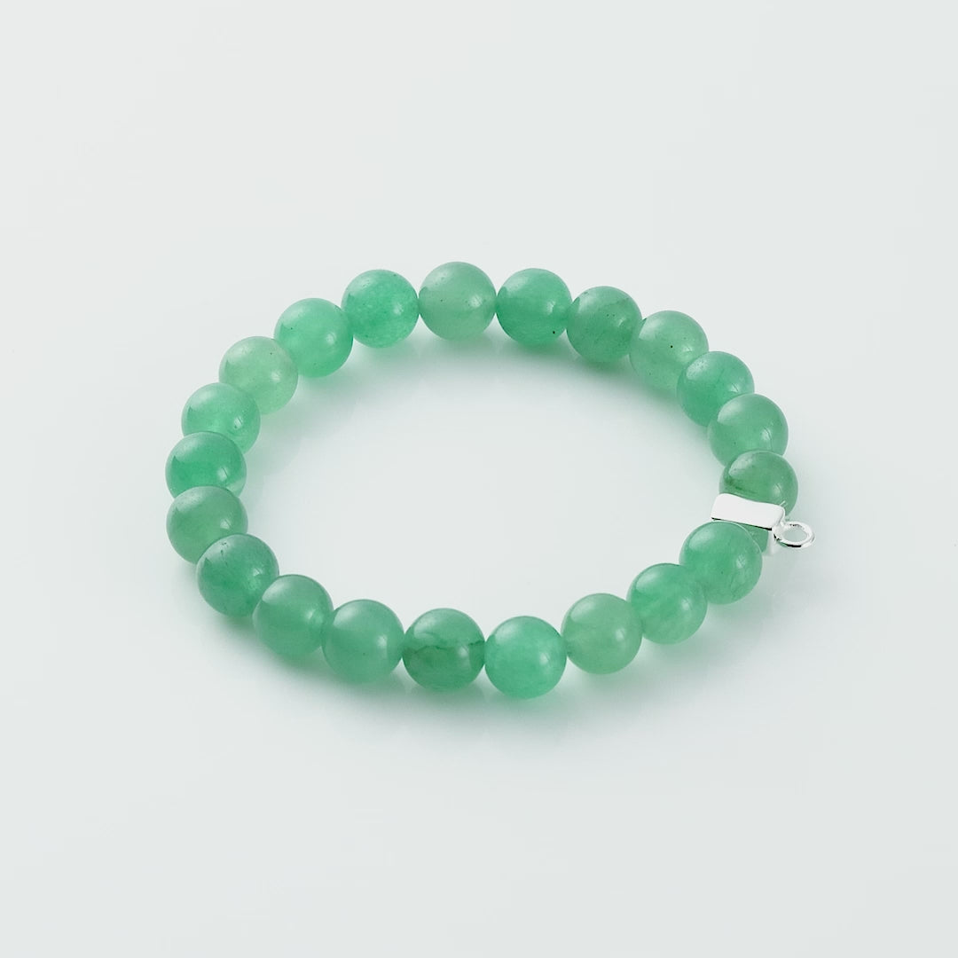 Green Aventurine Gemstone Charm Stretch Bracelet Video