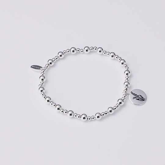 May Birth Flower Lily of the Valley Beaded Stretch Bracelet