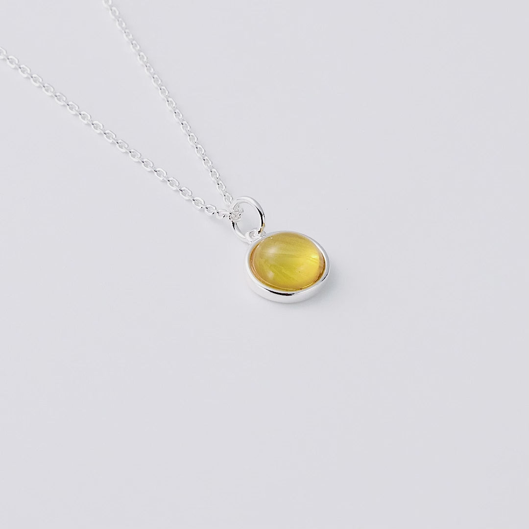 Sterling Silver Amber Necklace