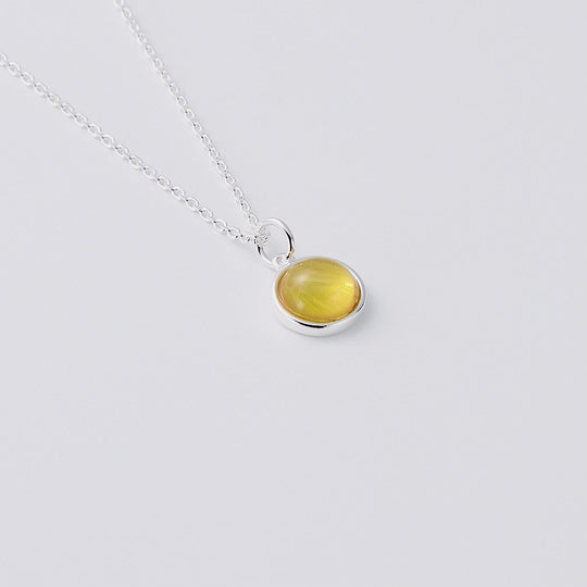 Sterling Silver Amber Necklace