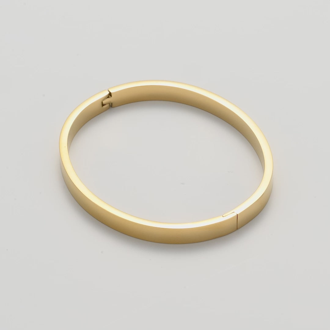 Gold Plated Stainless Steel Polished Bangle Video