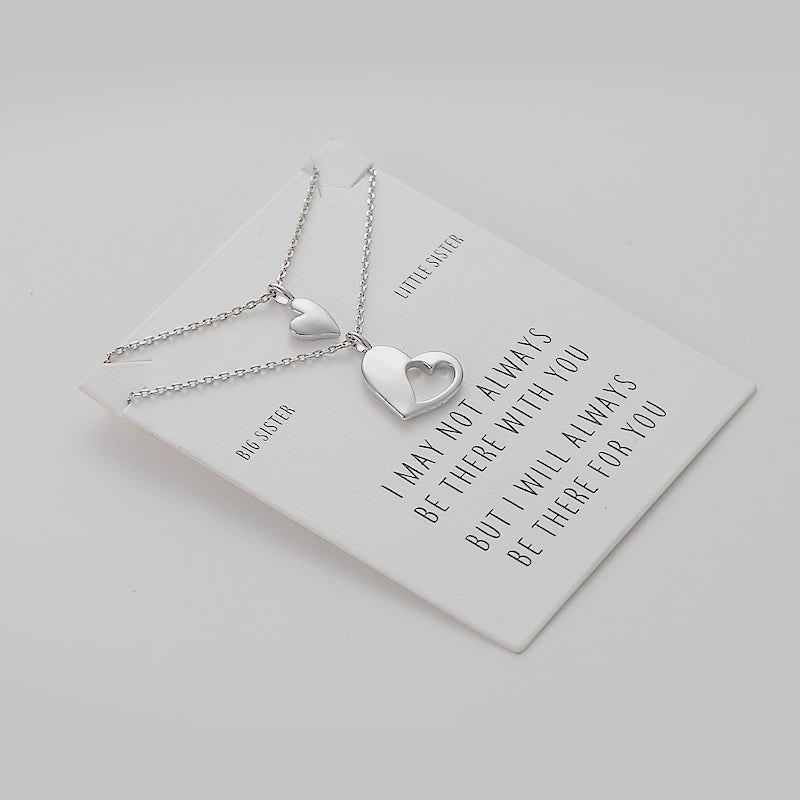 Big Sister Little Sister Piece of My Heart Necklace Set