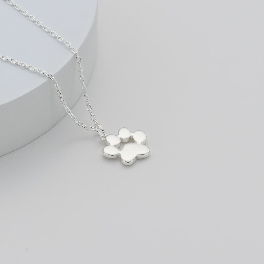 Silver Plated Dog Paw Necklace Video