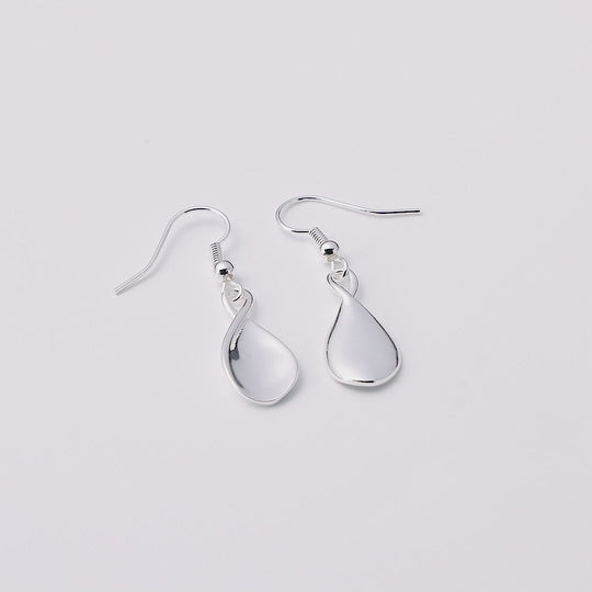 Silver Plated Infinity Curve Drop Earrings