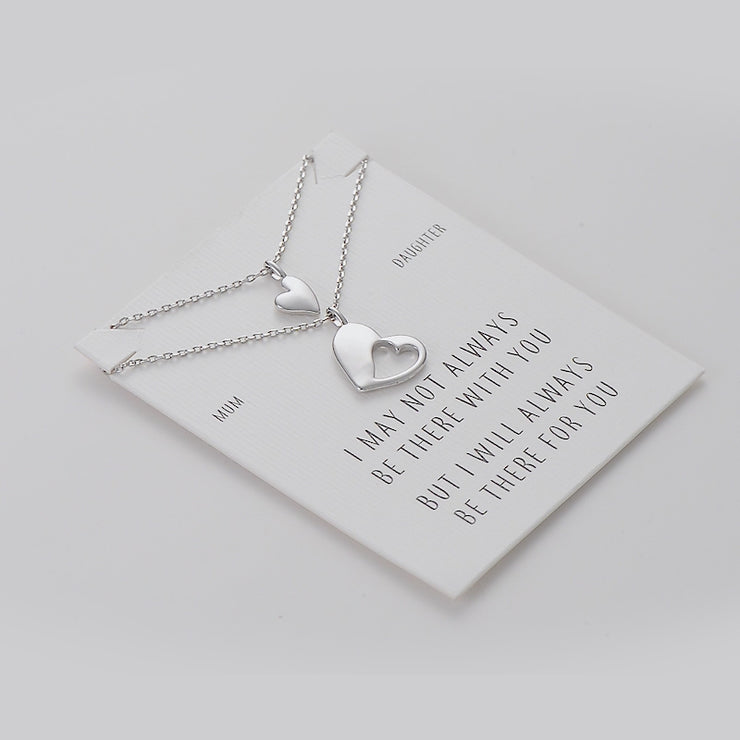 Matching Mum - Mom And Me Jewelry - Sterling Silver - Mamas Mini Me - Mum  Birthday Card - Tiny Heart Necklace - To mum from daughter