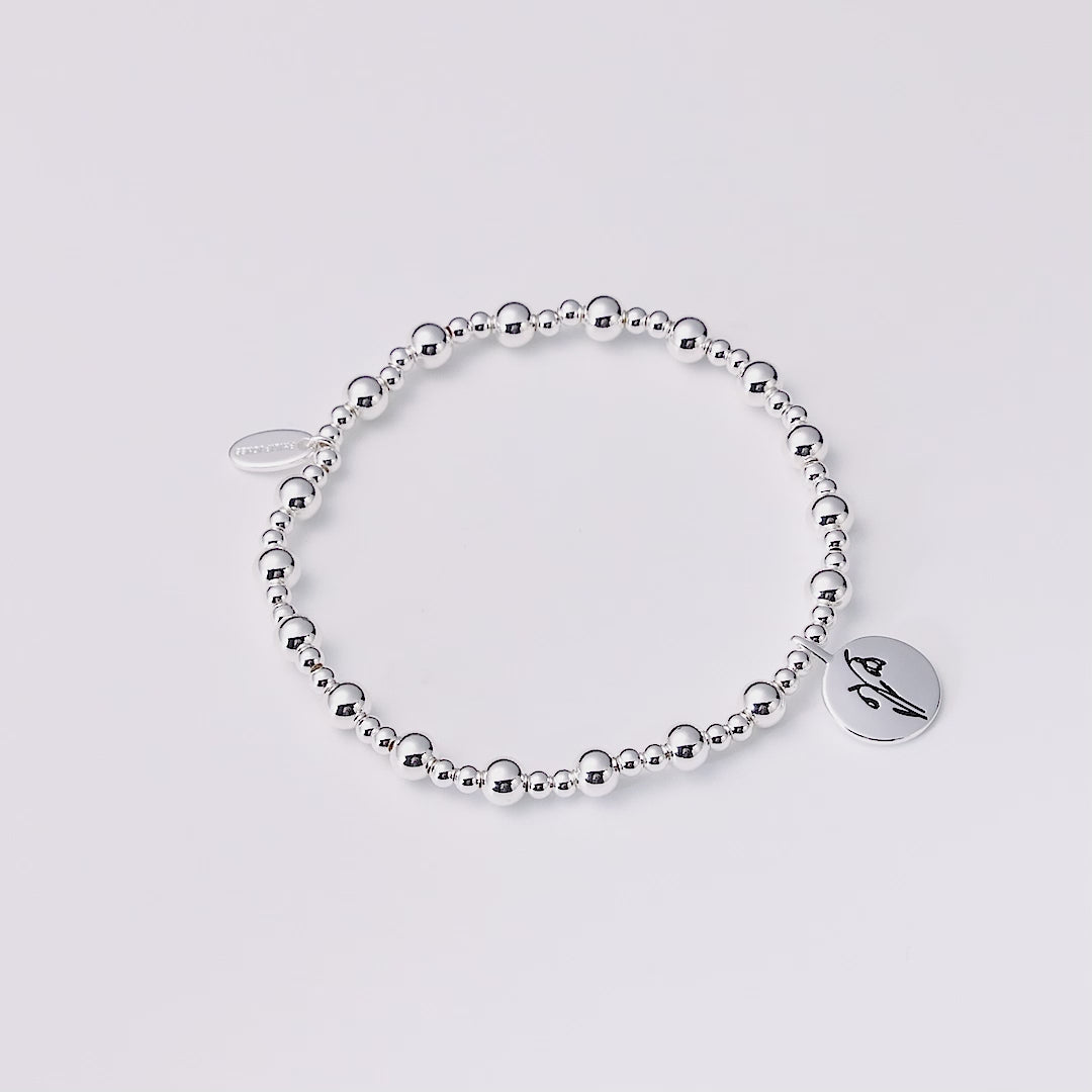January Birth Flower Snowdrop Beaded Stretch Bracelet