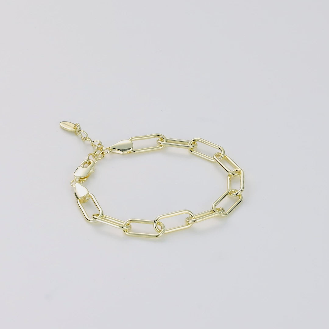 Gold Plated Paperclip Bracelet