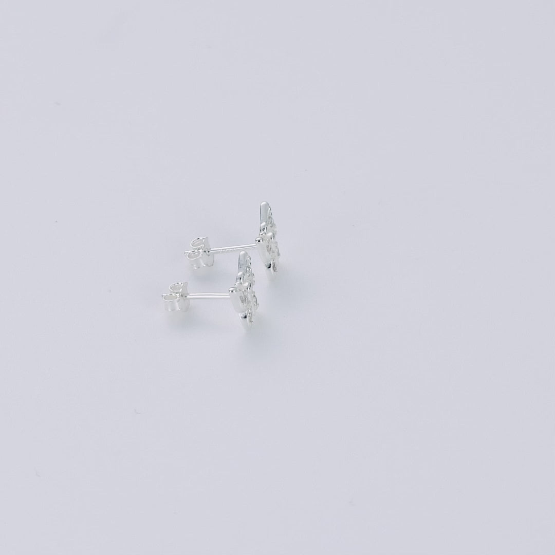 Sterling Silver Butterfly Earrings Created with Zircondia® Crystals