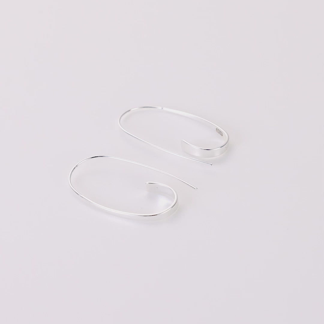 Sterling Silver Curved Earrings